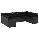 sofasæt til haven 9 dele med hynder polyrattan sort