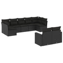 sofasæt til haven 9 dele med hynder polyrattan sort