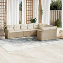 sofasæt til haven 9 dele med hynder polyrattan beige