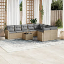 sofasæt til haven 10 dele med hynder polyrattan beige