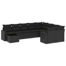 sofasæt til haven 10 dele med hynder polyrattan sort