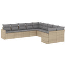 sofasæt til haven 10 dele med hynder polyrattan beige