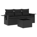 sofasæt til haven 4 dele med hynder polyrattan sort