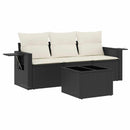 sofasæt til haven 4 dele med hynder polyrattan sort