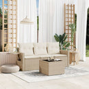 sofasæt til haven 4 dele med hynder polyrattan beige