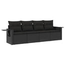 sofasæt til haven 4 dele med hynder polyrattan sort
