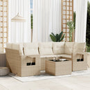 sofasæt til haven 7 dele med hynder polyrattan beige