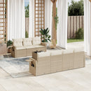 sofasæt til haven 8 dele med hynder polyrattan beige
