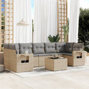 sofasæt til haven 8 dele med hynder polyrattan beige