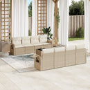 sofasæt til haven 9 dele med hynder polyrattan beige