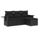 sofasæt til haven 4 dele med hynder polyrattan sort