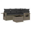 sofasæt 5 dele med hynder polyrattan grå