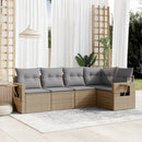 sofasæt til haven 5 dele med hynder polyrattan beige