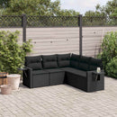 sofasæt til haven 5 dele med hynder polyrattan sort