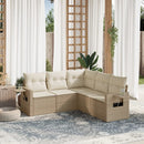 sofasæt til haven 5 dele med hynder polyrattan beige