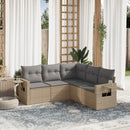 sofasæt til haven 5 dele med hynder polyrattan beige