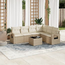 sofasæt til haven 7 dele med hynder polyrattan beige