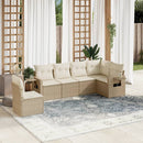 sofasæt til haven 6 dele med hynder polyrattan beige