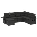 sofasæt til haven 7 dele med hynder polyrattan sort