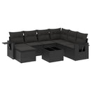 sofasæt til haven 8 dele med hynder polyrattan sort