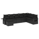 sofasæt til haven 8 dele med hynder polyrattan sort
