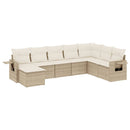 sofasæt til haven 8 dele med hynder polyrattan beige
