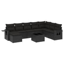 sofasæt til haven 9 dele med hynder polyrattan sort