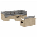 sofasæt til haven 10 dele med hynder polyrattan beige