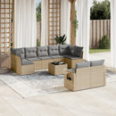 sofasæt til haven 10 dele med hynder polyrattan beige