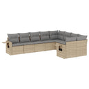 sofasæt til haven 9 dele med hynder polyrattan beige