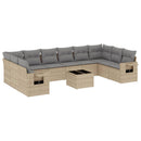 sofasæt til haven 11 dele med hynder polyrattan beige