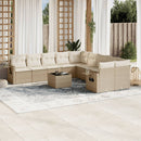 sofasæt til haven 11 dele med hynder polyrattan beige