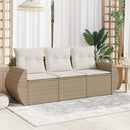 sofasæt til haven 3 dele med hynder polyrattan beige