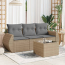 sofasæt til haven 4 dele med hynder polyrattan beige