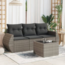 sofasæt til haven 4 dele med hynder polyrattan grå