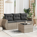 sofasæt til haven 4 dele med hynder polyrattan lysegrå