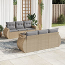 sofasæt til haven 7 dele med hynder polyrattan beige