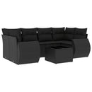 sofasæt til haven 7 dele med hynder polyrattan sort