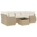 sofasæt til haven 7 dele med hynder polyrattan beige