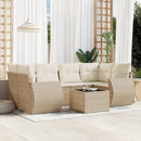sofasæt til haven 7 dele med hynder polyrattan beige
