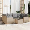 sofasæt til haven 7 dele med hynder polyrattan beige