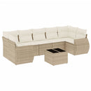 sofasæt til haven 8 dele med hynder polyrattan beige