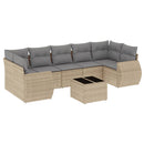 sofasæt til haven 8 dele med hynder polyrattan beige