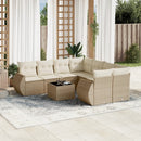 sofasæt til haven 9 dele med hynder polyrattan beige