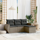 sofasæt til haven 4 dele med hynder polyrattan grå