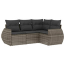 sofasæt til haven 4 dele med hynder polyrattan grå