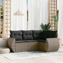 sofasæt til haven 4 dele med hynder polyrattan grå