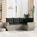 sofasæt til haven 4 dele med hynder polyrattan lysegrå