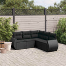 sofasæt til haven 5 dele med hynder polyrattan sort