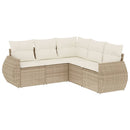 sofasæt til haven 5 dele med hynder polyrattan beige